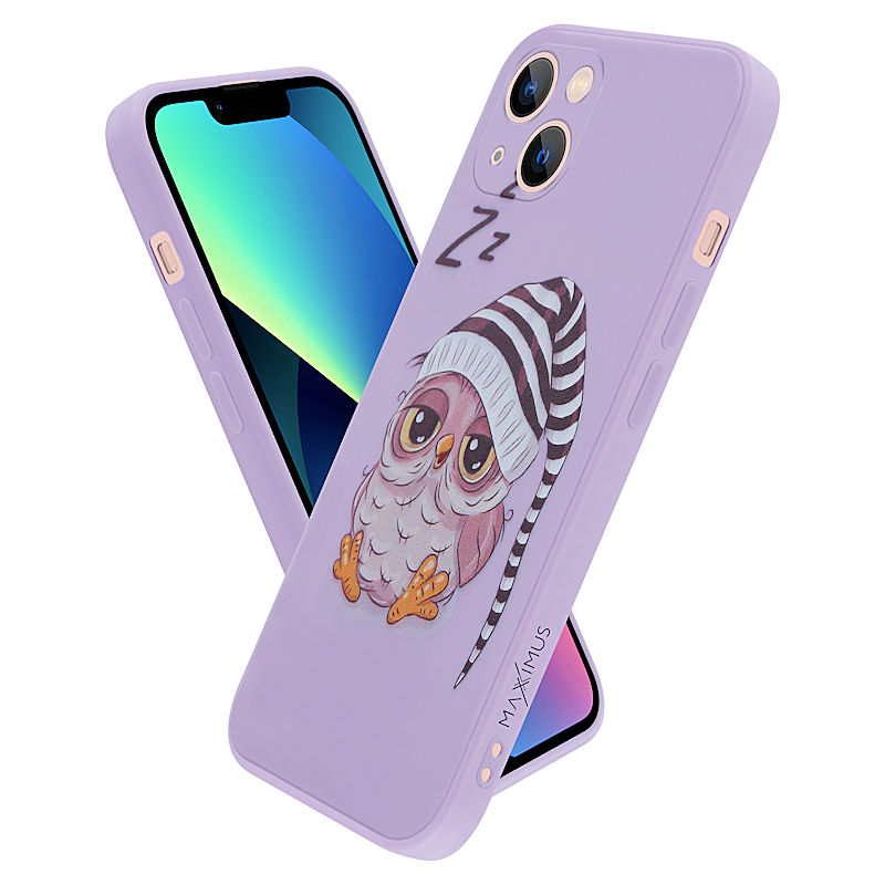 Pokrowiec MX Owl Sleepy fioletowy Apple iPhone 13 Mini / 3