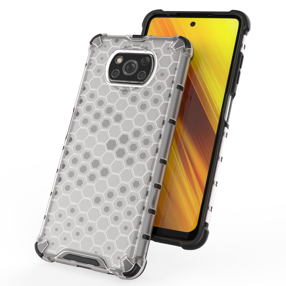 Pokrowiec pancerny Honeycomb czarny Xiaomi POCO X3 NFC / 5