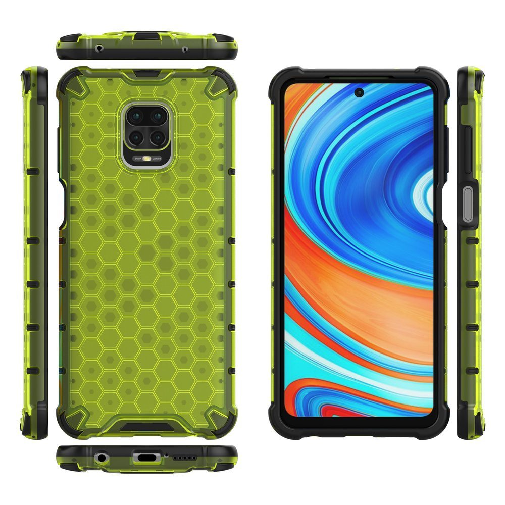 Pokrowiec pancerny Honeycomb zielony Xiaomi Redmi Note 9S / 2