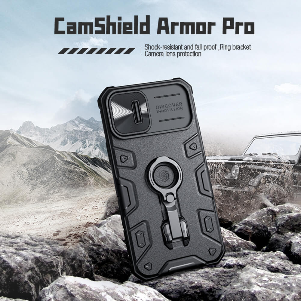 Pokrowiec pancerny Nillkin CamShield Armor zielony Apple iPhone 13 / 6