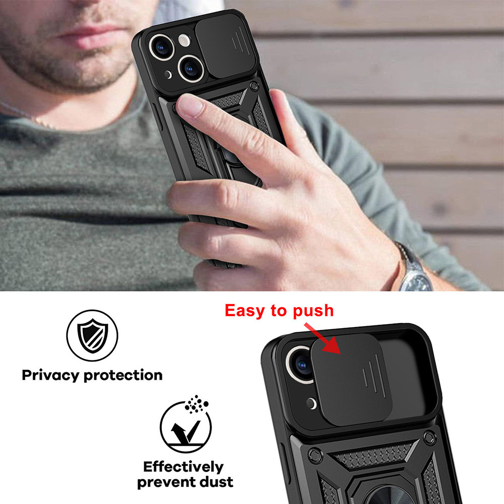 Pokrowiec pancerny Slide Camera Armor Case czarny Apple iPhone 13 Pro Max / 7