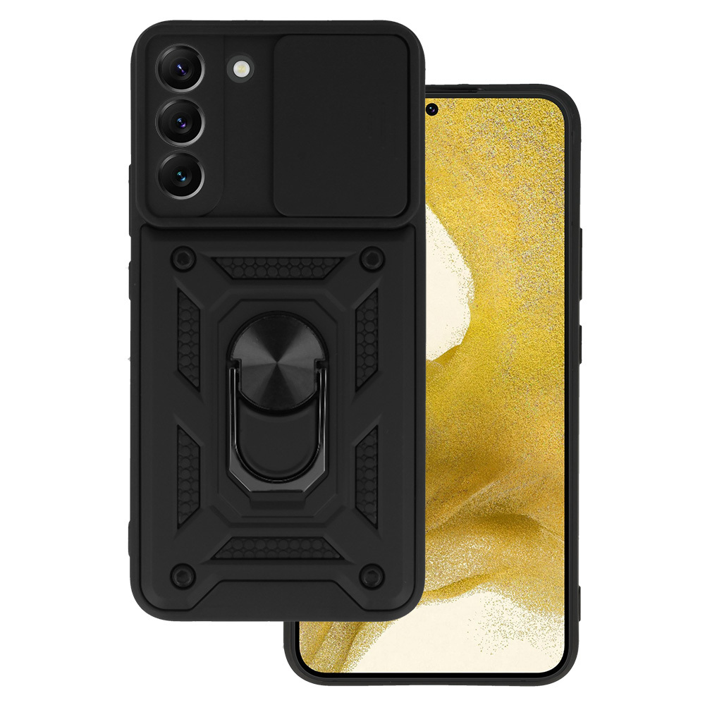 Pokrowiec pancerny Slide Camera Armor Case czarny Samsung S21 FE