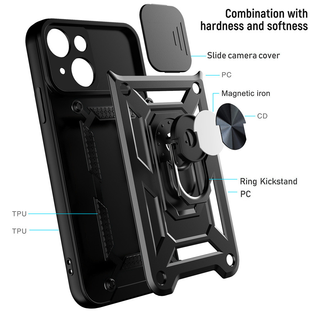 Pokrowiec pancerny Slide Camera Armor Case czarny Xiaomi Redmi A3 / 3