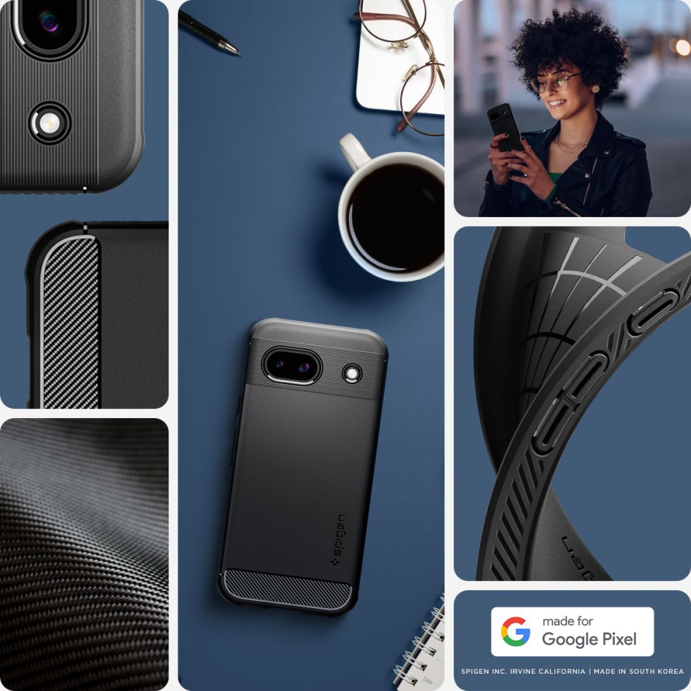 Pokrowiec pancerny Spigen Rugged Armor czarny Google Pixel 8a / 2