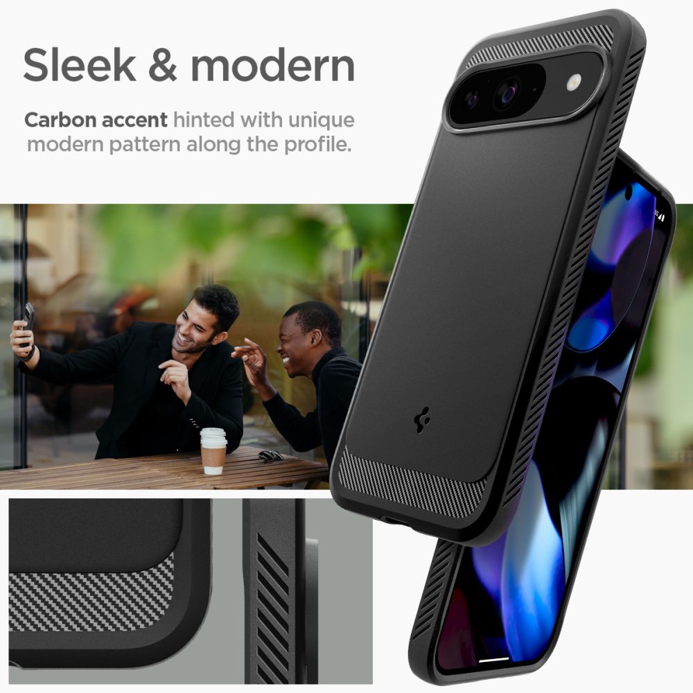 Pokrowiec pancerny Spigen Rugged Armor czarny Google Pixel 9 / 12