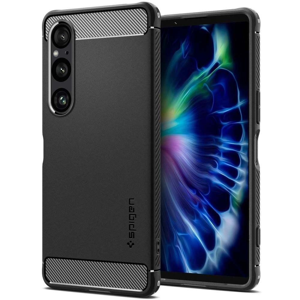 Pokrowiec pancerny Spigen Rugged Armor czarny Sony Xperia 1 VI