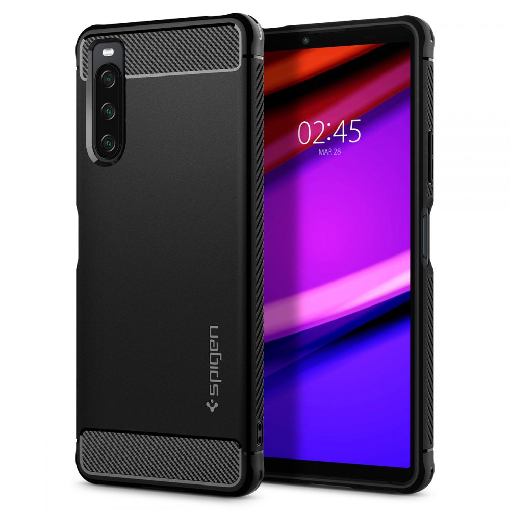 Pokrowiec pancerny Spigen Rugged Armor czarny Sony Xperia 10 IV