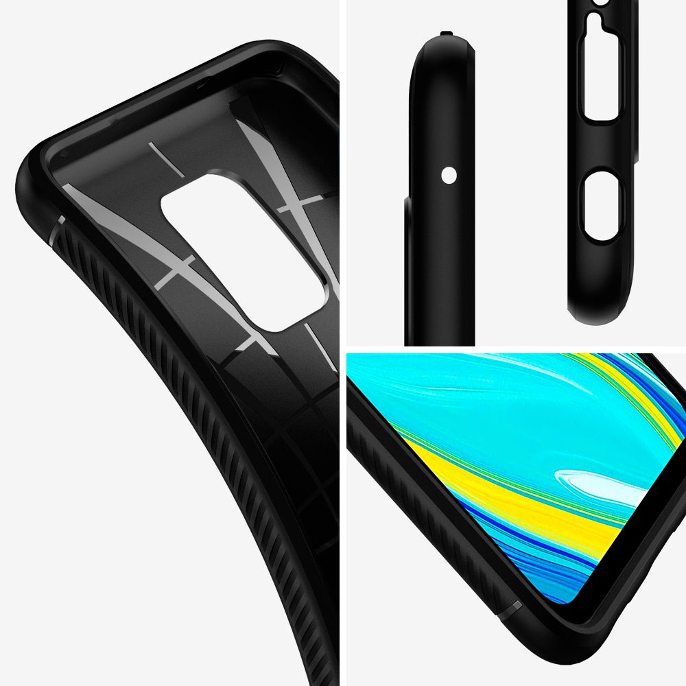 Pokrowiec pancerny Spigen Rugged Armor czarny Xiaomi Redmi 9 Pro / 2