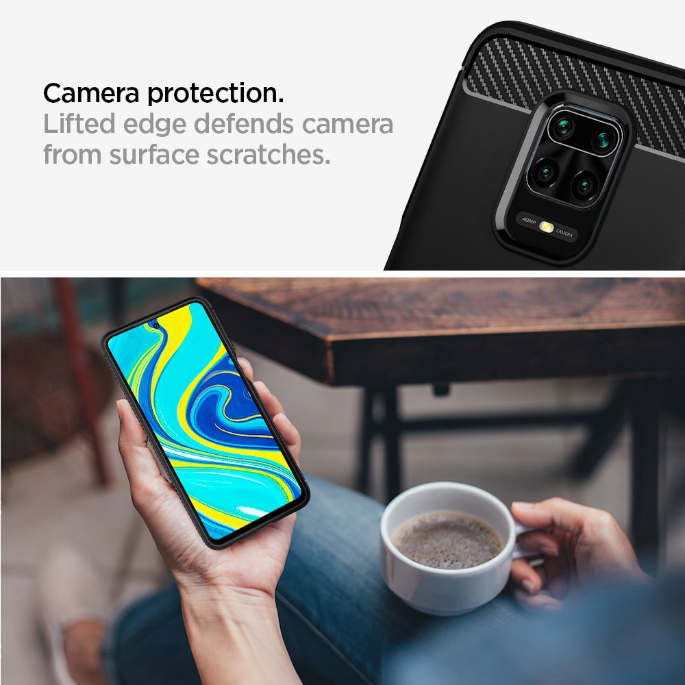 Pokrowiec pancerny Spigen Rugged Armor czarny Xiaomi Redmi 9 Pro / 5