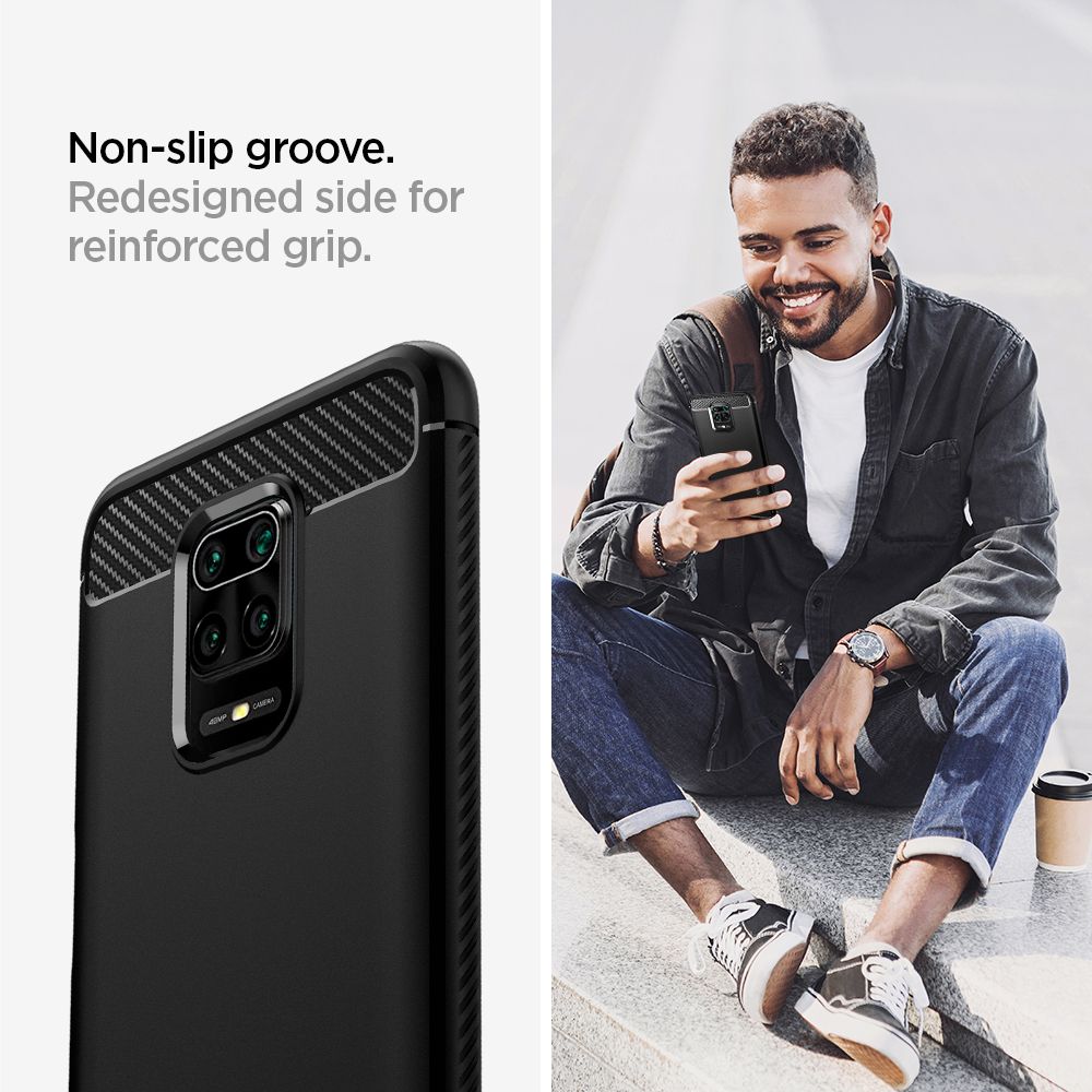 Pokrowiec pancerny Spigen Rugged Armor czarny Xiaomi Redmi 9 Pro / 6