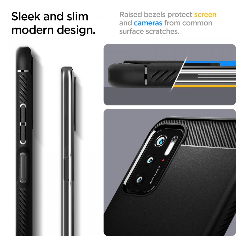 Pokrowiec pancerny Spigen Rugged Armor czarny Xiaomi Redmi Note 10 5G / 11