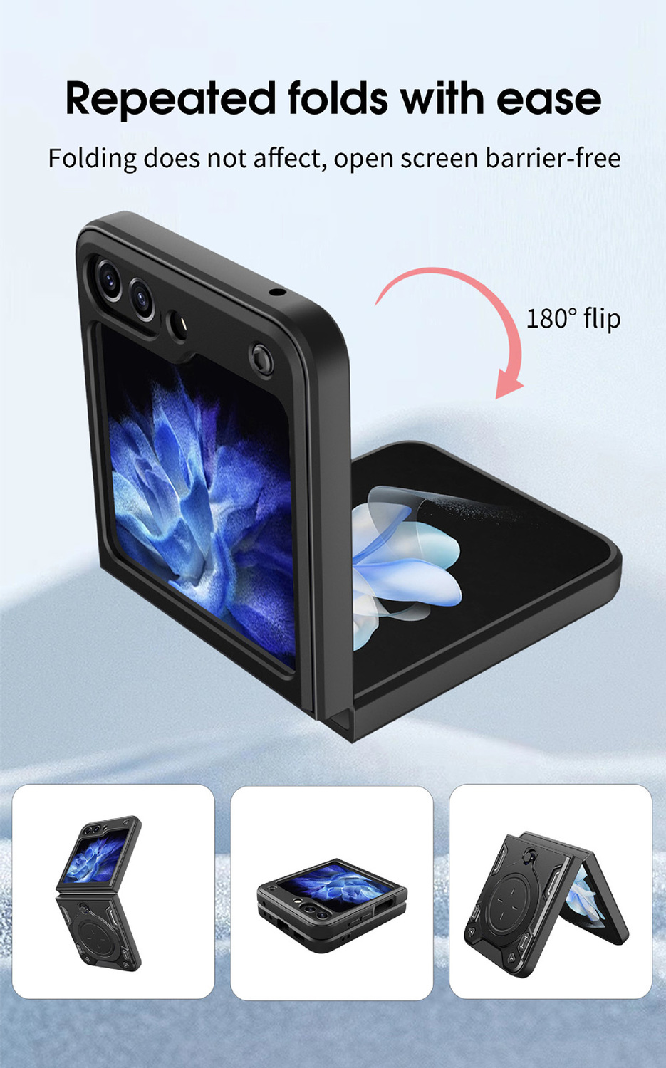 Pokrowiec Ring Armor Case czarny Samsung Galaxy Z Flip 5 / 3