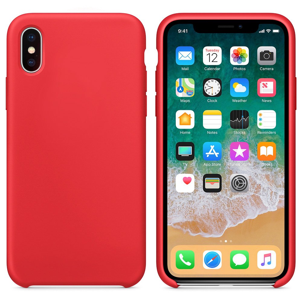 Pokrowiec Silicone Case czerwony Apple iPhone X / 2