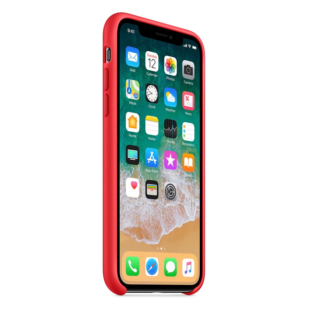 Pokrowiec Silicone Case czerwony Apple iPhone X / 3