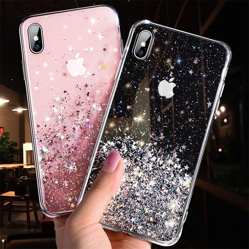 Pokrowiec silikonowy Glitter z brokatem czarny Apple iPhone 11 Pro / 11