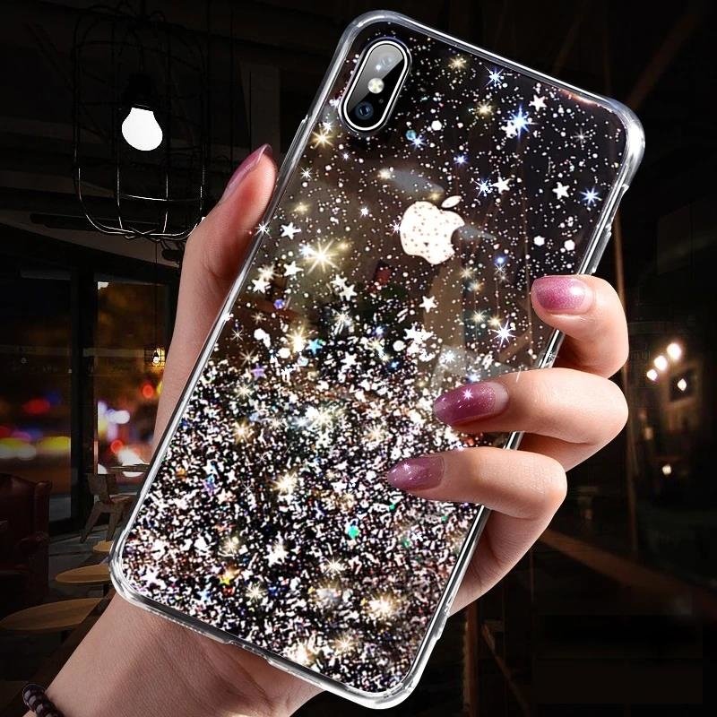 Pokrowiec silikonowy Glitter z brokatem czarny Apple iPhone 11 Pro / 9