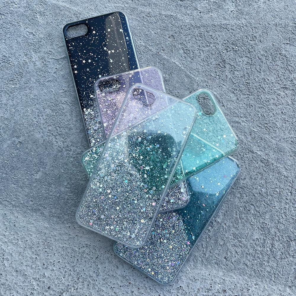 Pokrowiec silikonowy Glitter z brokatem czarny Samsung A32 4G / 2