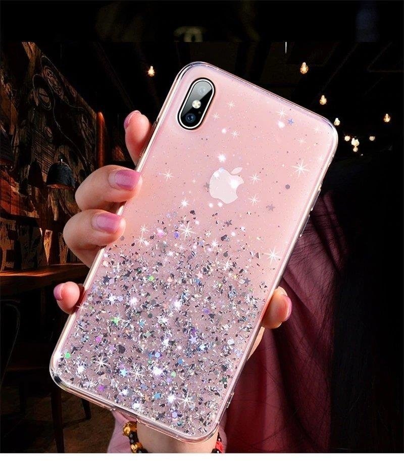 Pokrowiec silikonowy Glitter z brokatem czarny Xiaomi Redmi Note 8T / 12