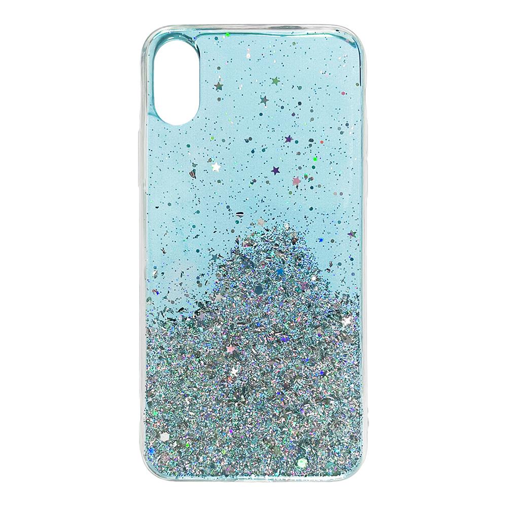 Pokrowiec silikonowy Glitter z brokatem niebieski Samsung Galaxy A30