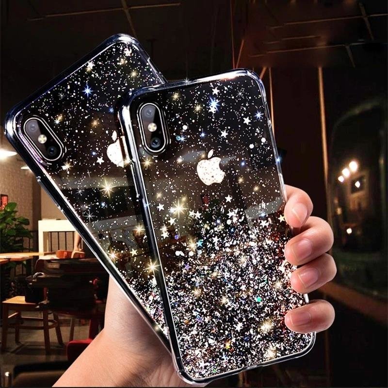 Pokrowiec silikonowy Glitter z brokatem przeroczysty Apple iPhone 11 / 10