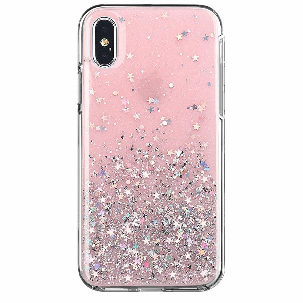 Pokrowiec silikonowy Glitter z brokatem rowy Apple iPhone 8