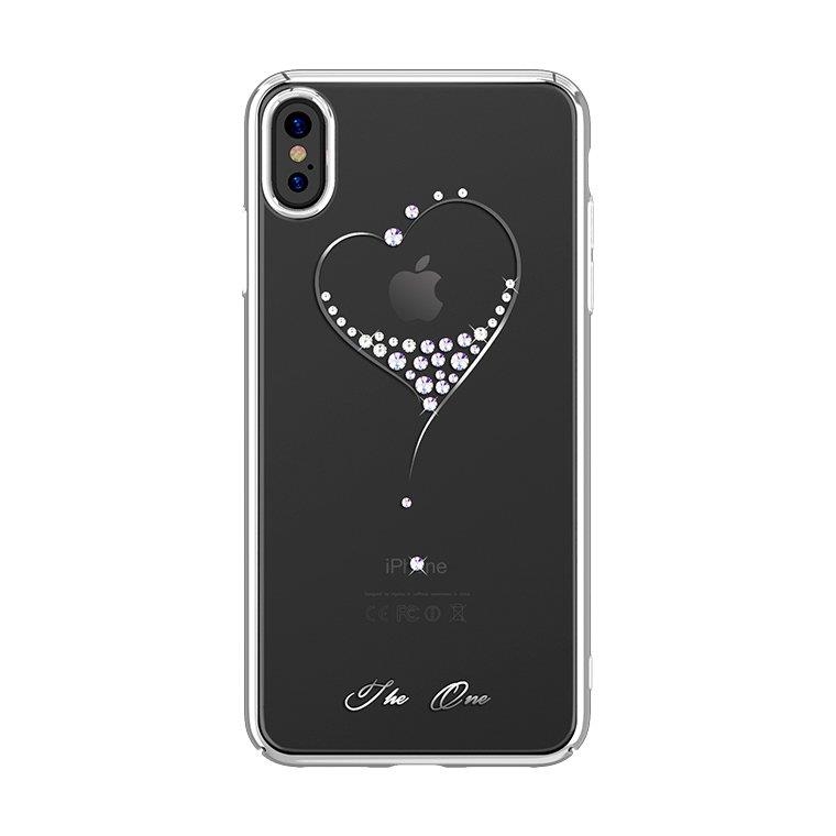 Pokrowiec silikonowy Kingxbar Wish Series z krysztaami Swarovskiego srebrny Apple iPhone XS