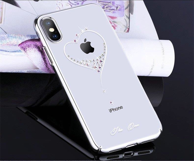 Pokrowiec silikonowy Kingxbar Wish Series z krysztaami Swarovskiego srebrny Apple iPhone XS / 2