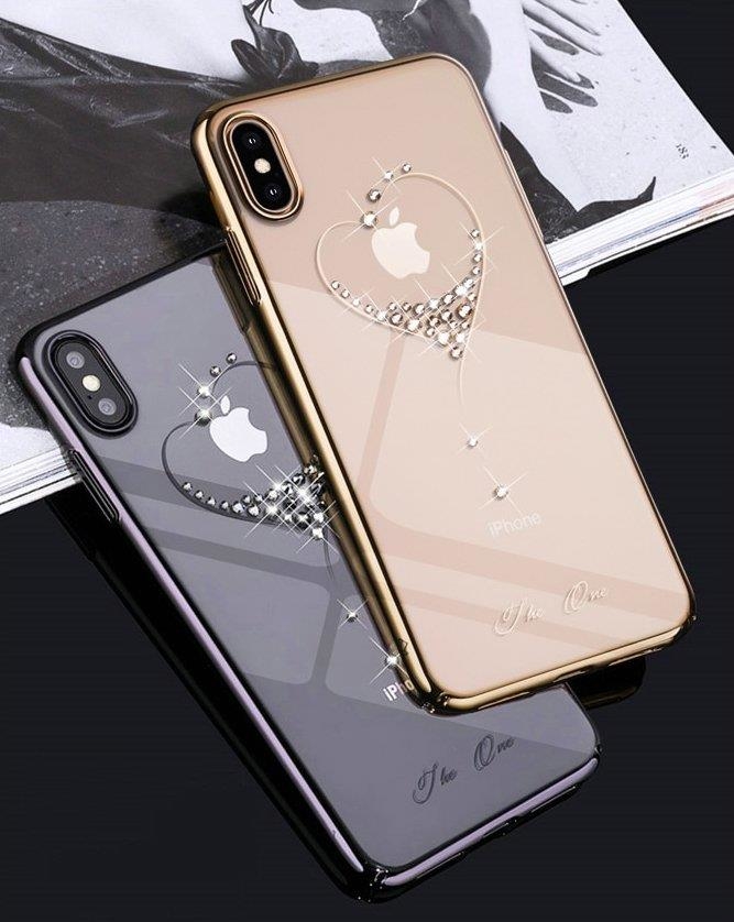 Pokrowiec silikonowy Kingxbar Wish Series z krysztaami Swarovskiego srebrny Apple iPhone XS / 3