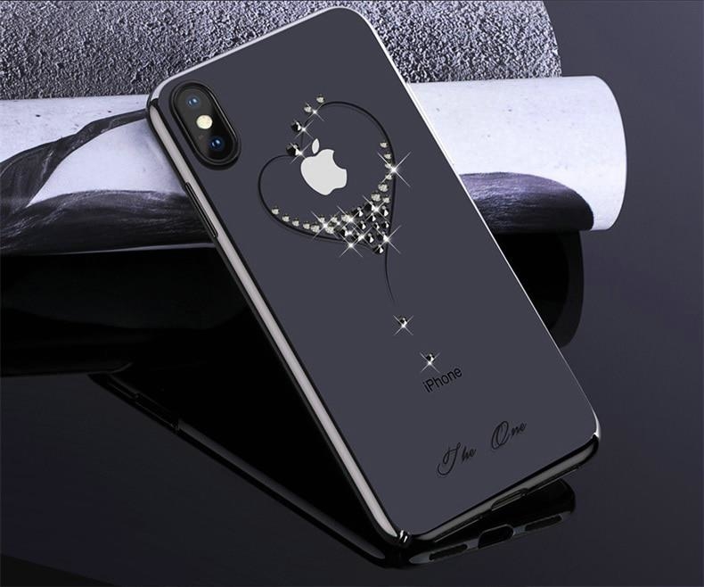 Pokrowiec silikonowy Kingxbar Wish Series z krysztaami Swarovskiego czarny Apple iPhone X / 2