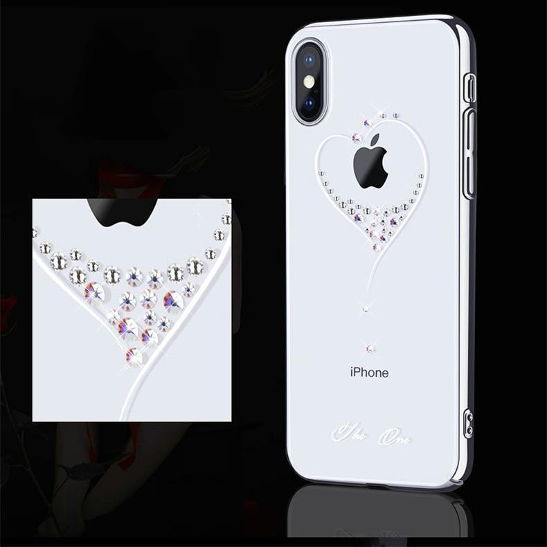 Pokrowiec silikonowy Kingxbar Wish Series z krysztaami Swarovskiego czarny Apple iPhone X / 7