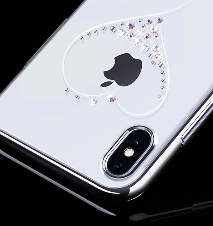 Pokrowiec silikonowy Kingxbar Wish Series z krysztaami Swarovskiego czarny Apple iPhone X / 8