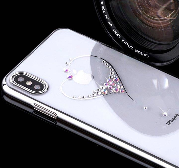 Pokrowiec silikonowy Kingxbar Wish Series z krysztaami Swarovskiego czarny Apple iPhone X / 9