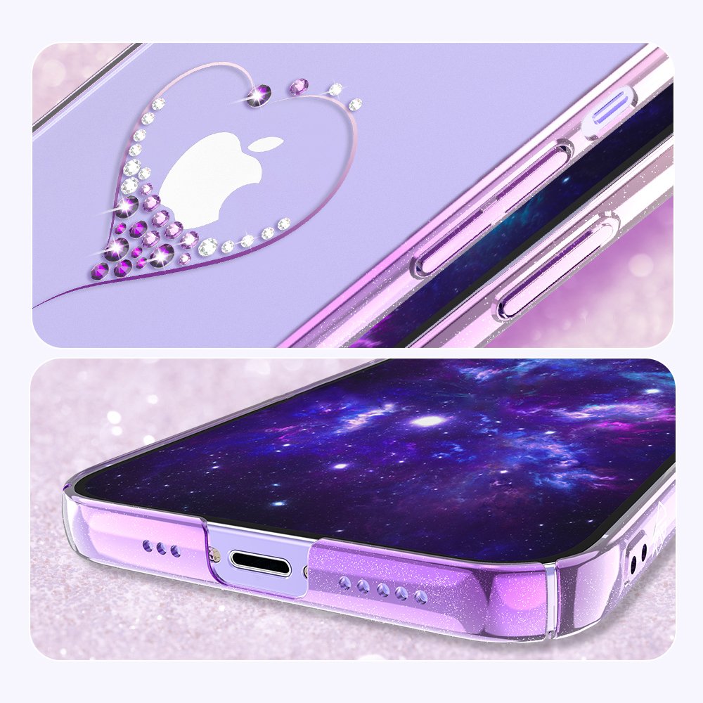 Pokrowiec silikonowy Kingxbar Wish Series z krysztaami Swarovskiego rowy Apple iPhone 12 Pro / 6