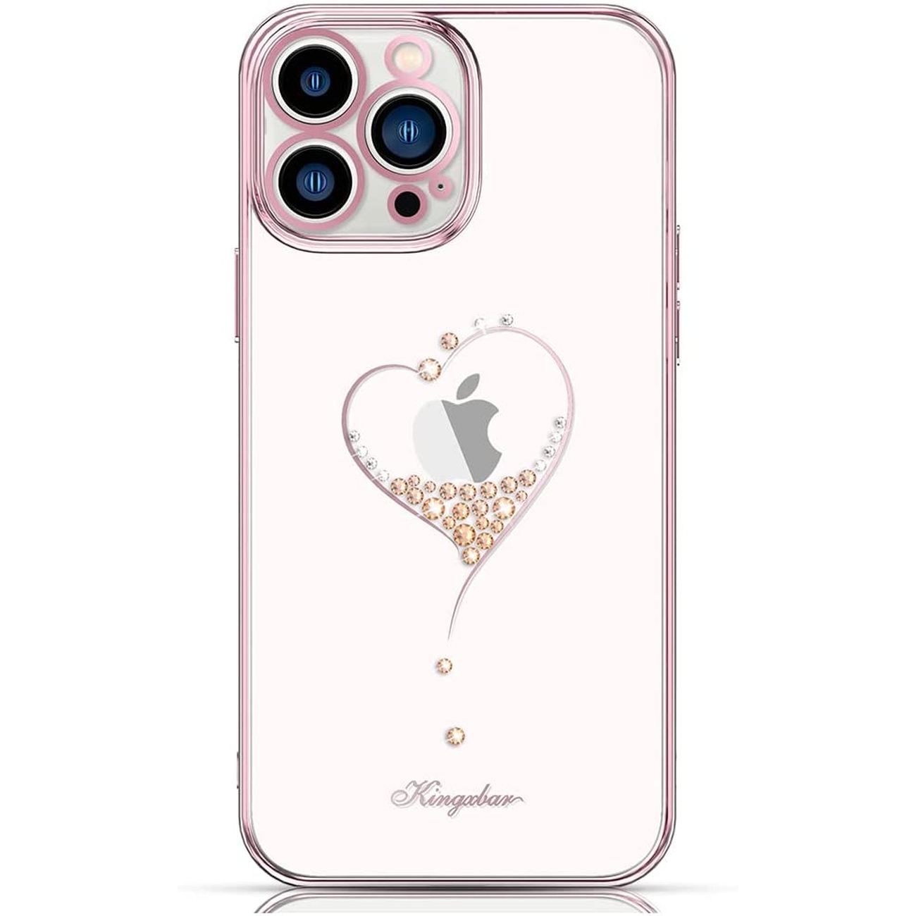 Pokrowiec silikonowy Kingxbar Wish Series z krysztaami Swarovskiego rowy Apple iPhone 13 Pro Max