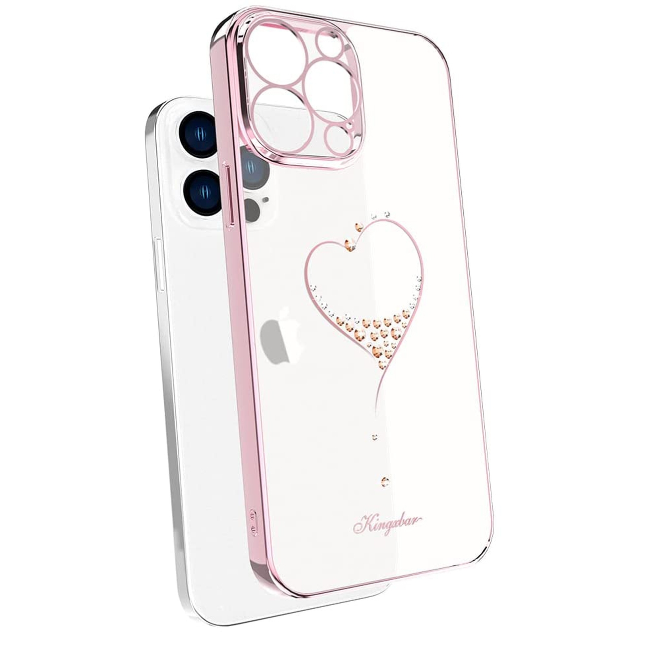 Pokrowiec silikonowy Kingxbar Wish Series z krysztaami Swarovskiego rowy Apple iPhone 13 Pro Max / 9