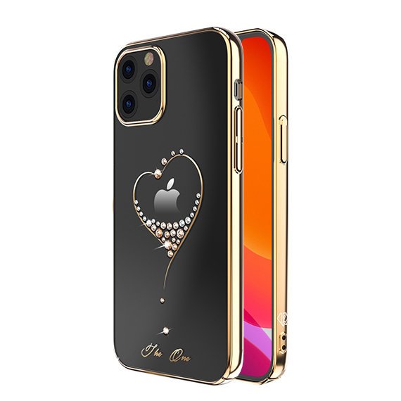 Pokrowiec silikonowy Kingxbar Wish Series z krysztaami Swarovskiego zoty Apple iPhone 12 Pro / 2