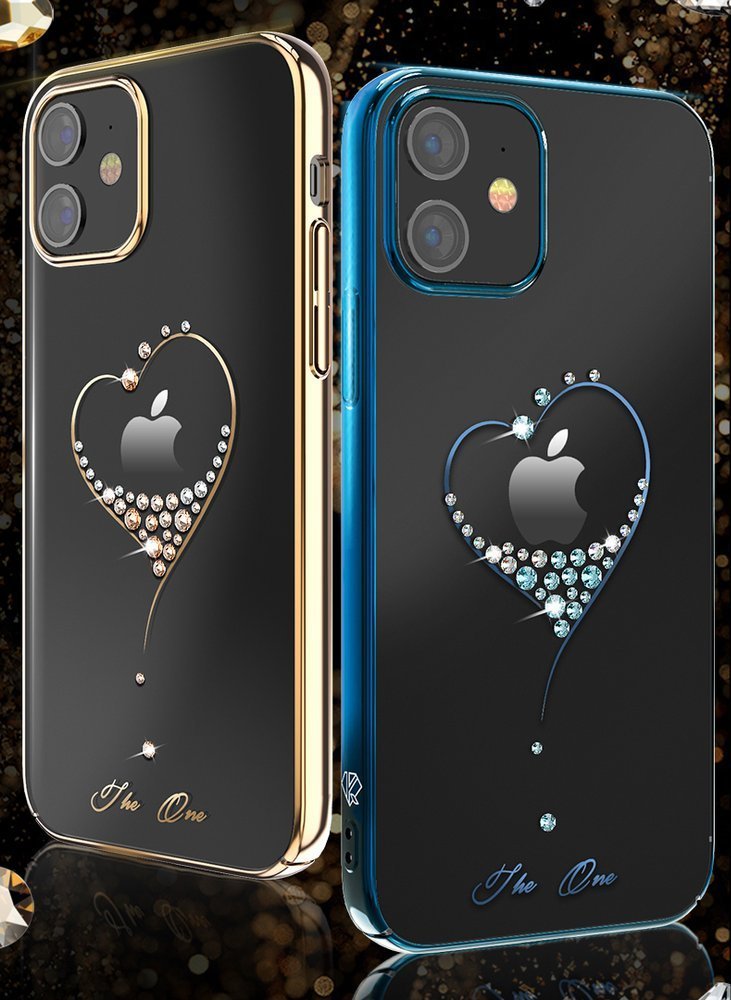 Pokrowiec silikonowy Kingxbar Wish Series z krysztaami Swarovskiego zoty Apple iPhone 12 Pro / 3