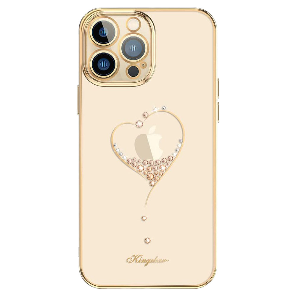 Pokrowiec silikonowy Kingxbar Wish Series z krysztaami Swarovskiego zoty Apple iPhone 13