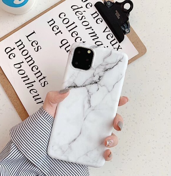 Pokrowiec silikonowy Marble marmur biay Apple iPhone 11 / 7