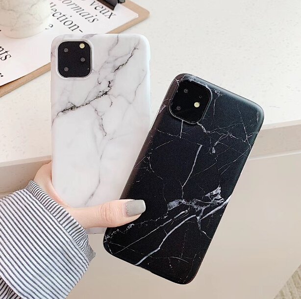 Pokrowiec silikonowy Marble marmur czarny Apple iPhone SE 2020 / 5