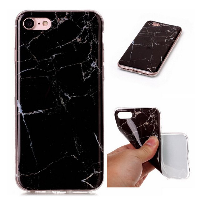 Pokrowiec silikonowy Marble marmur czarny Apple iPhone SE 2020 / 8