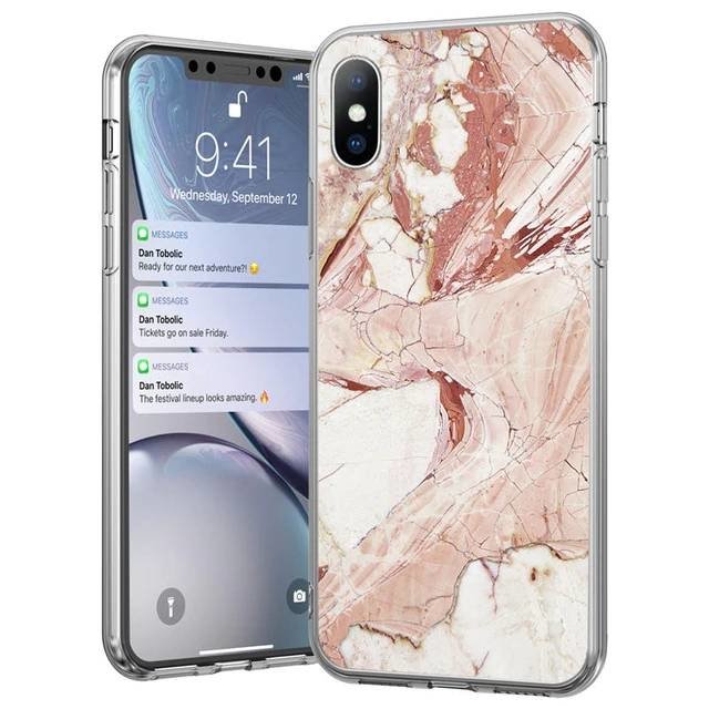 Pokrowiec silikonowy Marble marmur rowy Apple iPhone 8 Plus