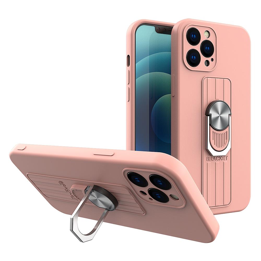 Pokrowiec silikonowy Ring Case rowy Xiaomi Redmi Note 9S