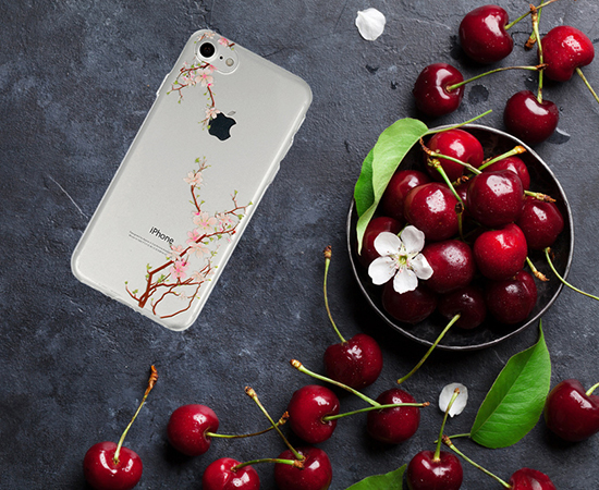 Pokrowiec silikonowy Telone Floral wzr Cherry Apple iPhone XS Max / 3