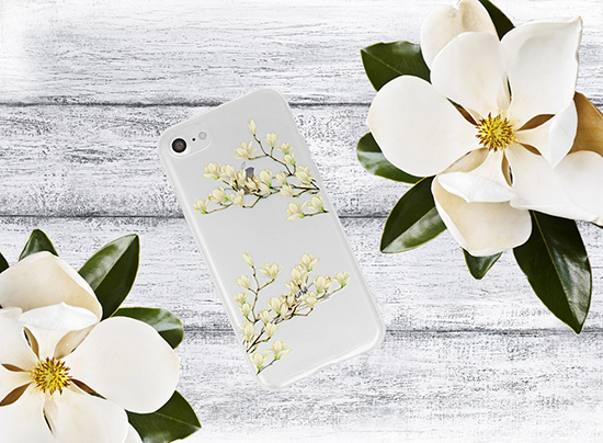 Pokrowiec silikonowy Telone Floral wzr Magnolia Samsung Galaxy A30s / 3