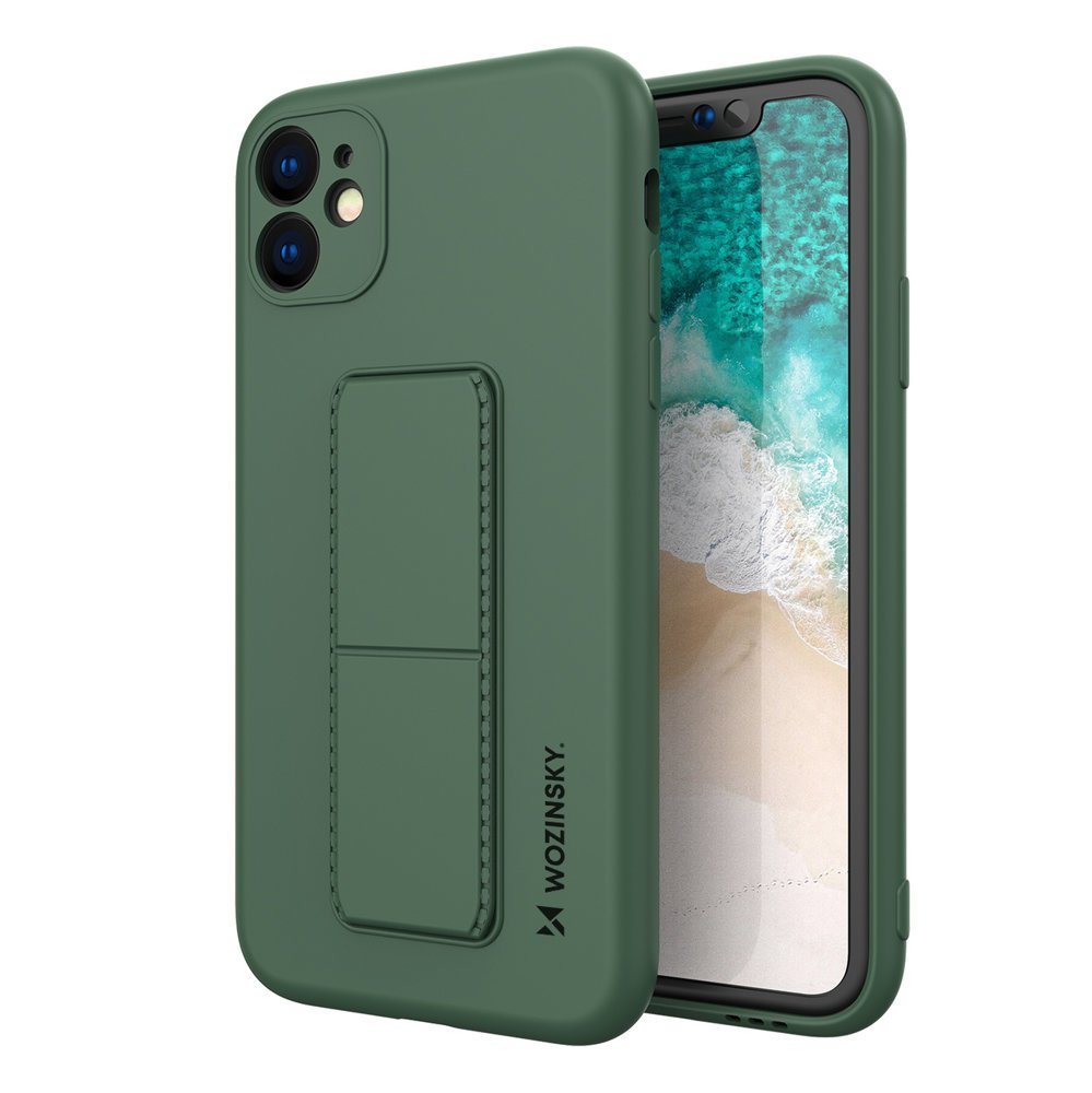 Pokrowiec silikonowy Wozinsky Kickstand Case ciemnozielony Apple iPhone 11