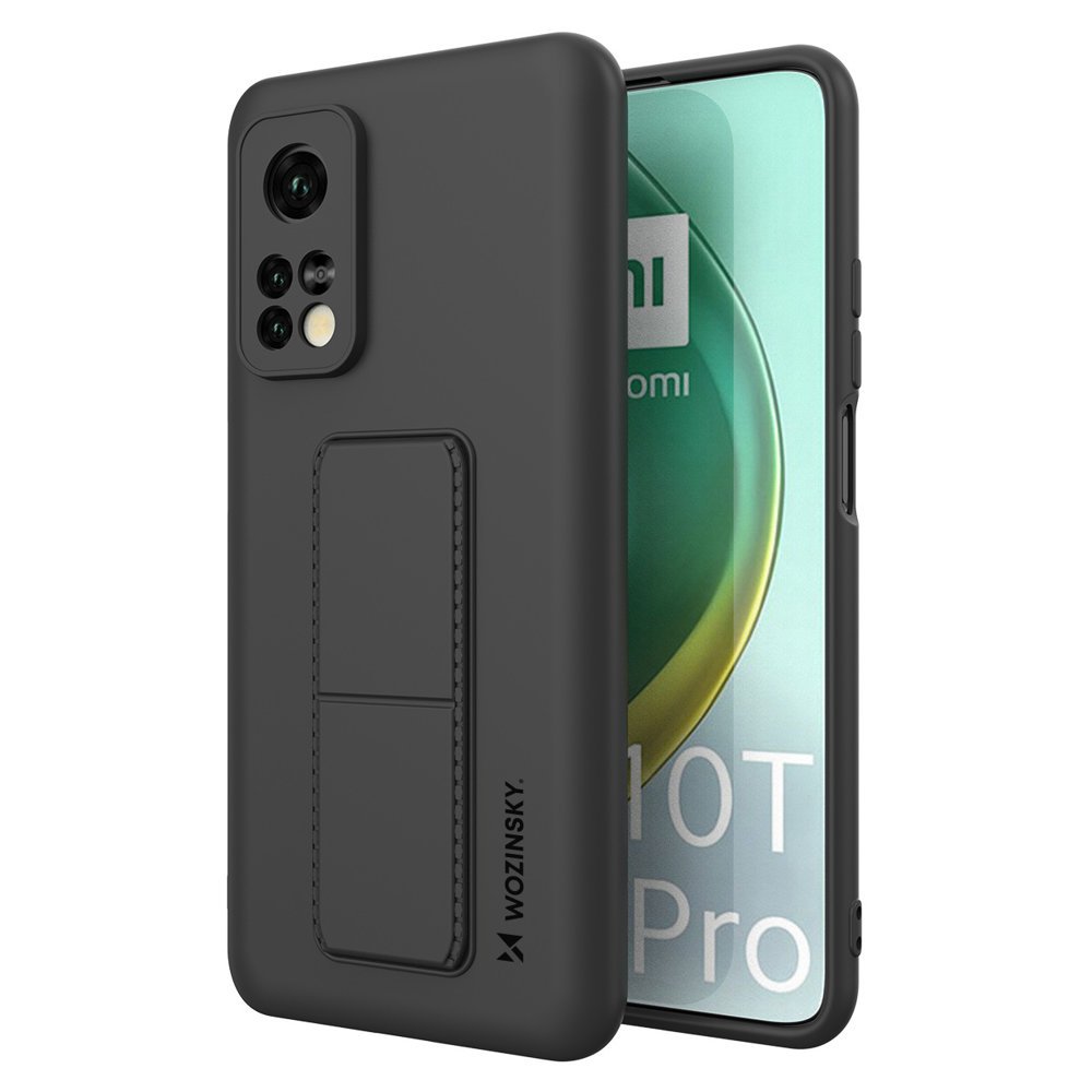 Pokrowiec silikonowy Wozinsky Kickstand Case czarny Xiaomi Mi 10T