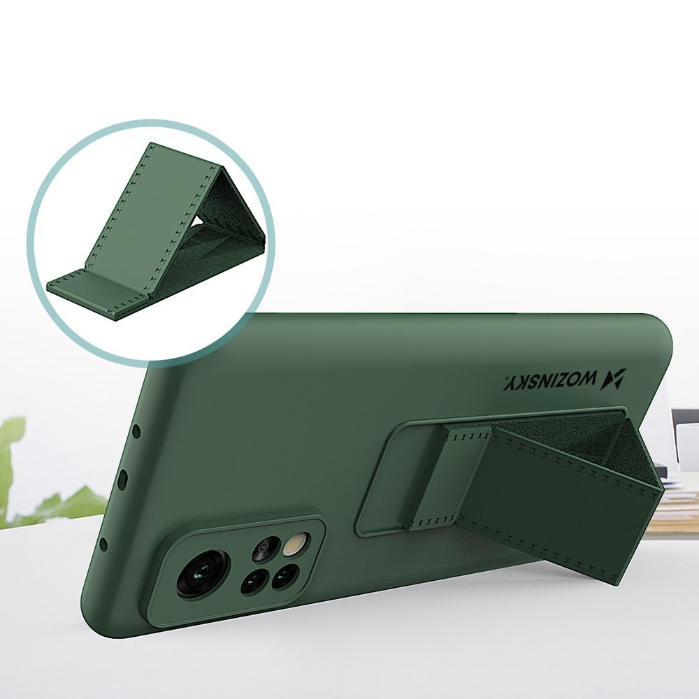 Pokrowiec silikonowy Wozinsky Kickstand Case czarny Xiaomi Mi 10T / 2