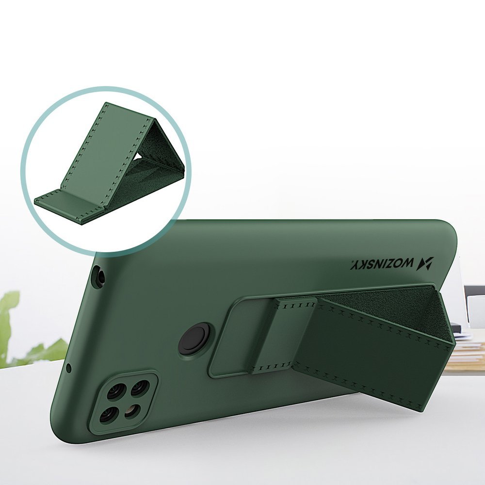 Pokrowiec silikonowy Wozinsky Kickstand Case czerwony Xiaomi Redmi 9C / 2