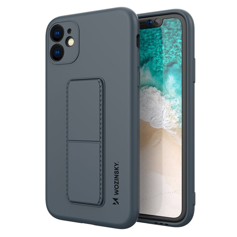 Pokrowiec silikonowy Wozinsky Kickstand Case granatowy Apple iPhone 11